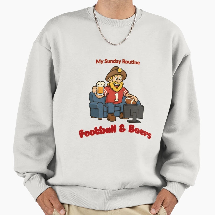 49Ers Football Beers Funny Game Day Sweatshirt - Minimalist Print Men Women - T-Shirt, Sweatshirt, Hoodie