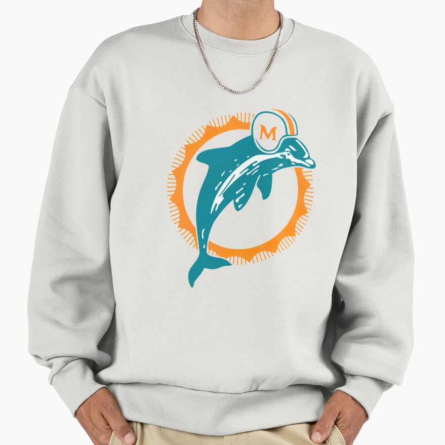 Dolphins Sweatshirt - Minimalist Print Men Women - T-Shirt, Sweatshirt, Hoodie