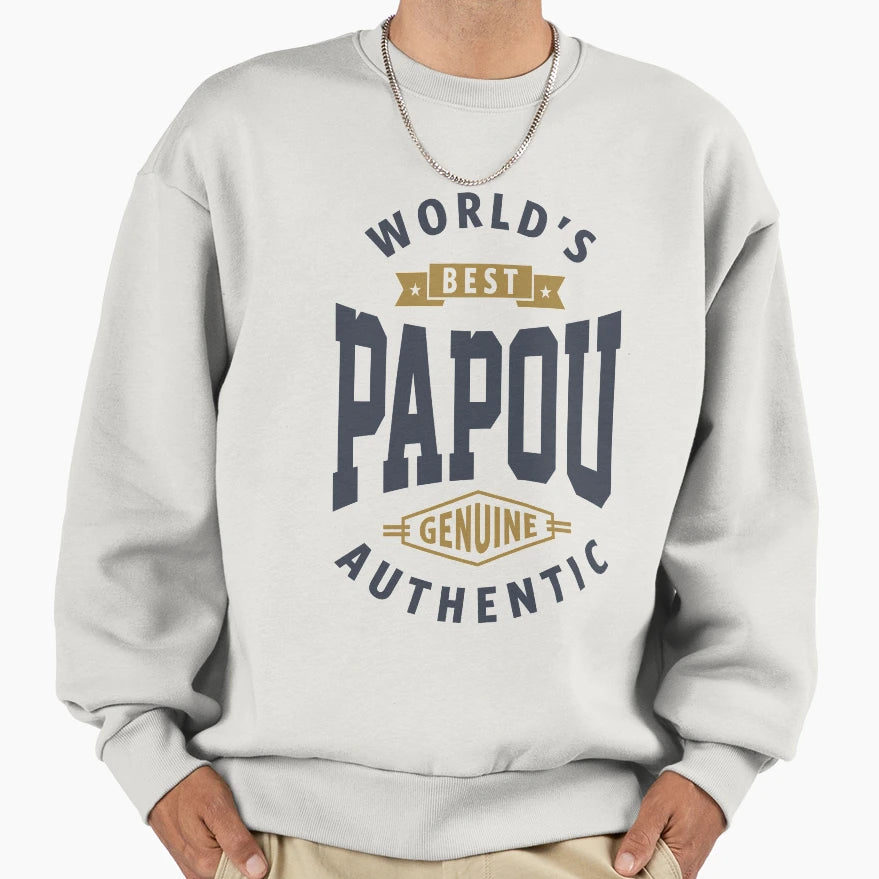 Worlds Best Papou Sweatshirt - Aesthetic Graphic Unisex - T-Shirt, Sweatshirt, Hoodie