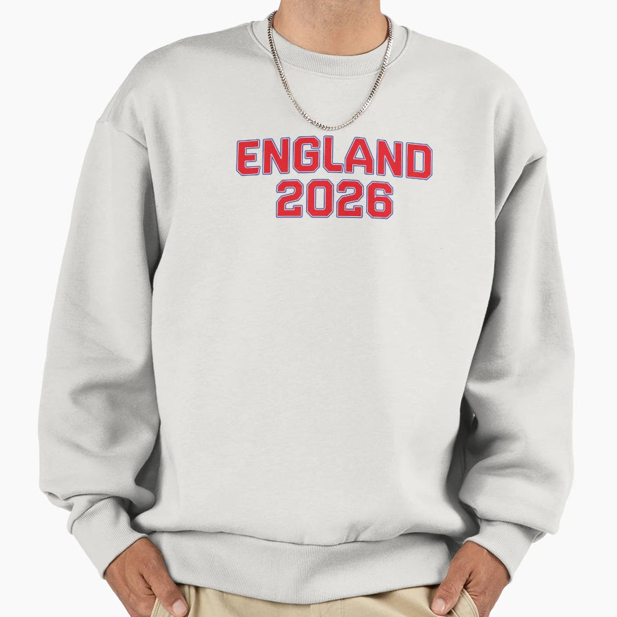 England 2026 World Cup Red White Sweatshirt - Novelty Apparel for Adults - T-Shirt, Sweatshirt, Hoodie