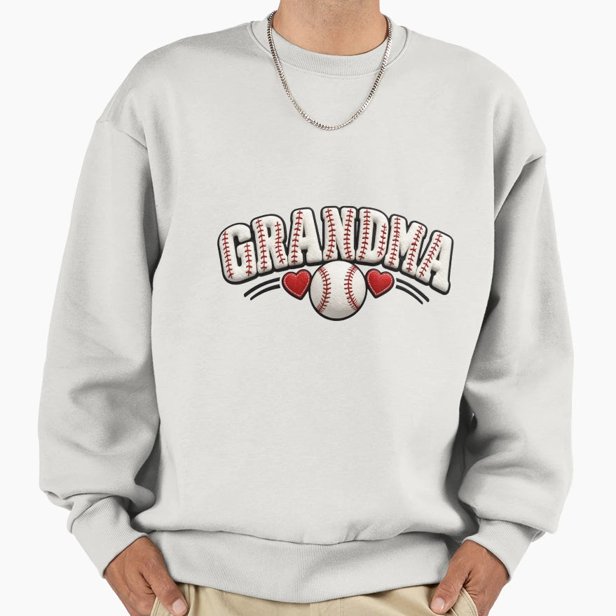 Greatest Baseball Grandma Stitched Sweatshirt - Custom Art Print Unisex - T-Shirt, Sweatshirt, Hoodie