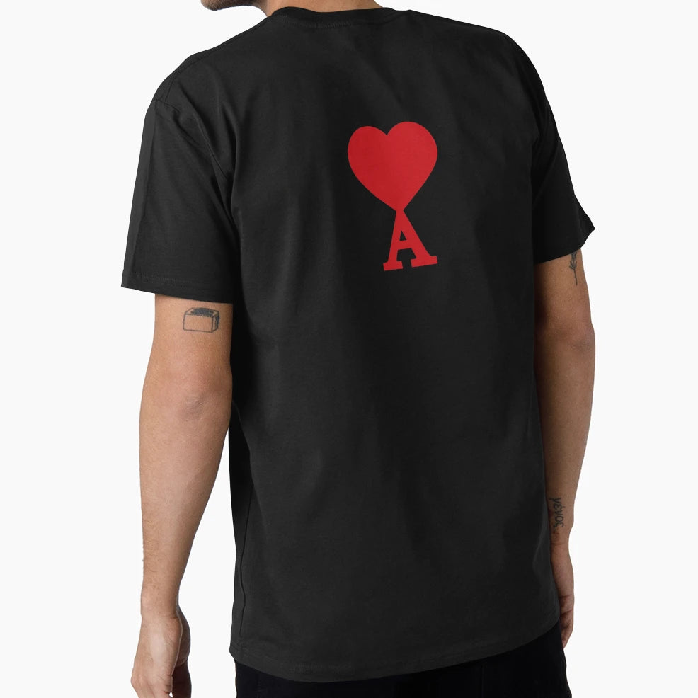 Letter Heart Initial Minimalist Monogram T-Shirt - Trendy Graphic Men Women - T-Shirt, Sweatshirt, Hoodie