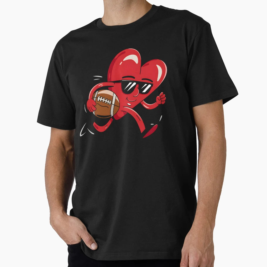 Football Heart Love Game T-Shirt - Novelty Apparel Men Women - T-Shirt, Sweatshirt, Hoodie