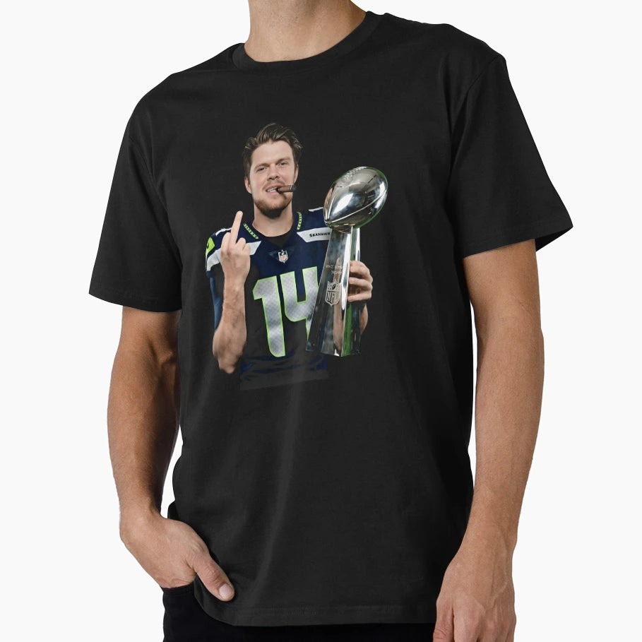 Meme Middle Finge Sam Darnold T-Shirt - Minimalist Print for Adults - T-Shirt, Sweatshirt, Hoodie