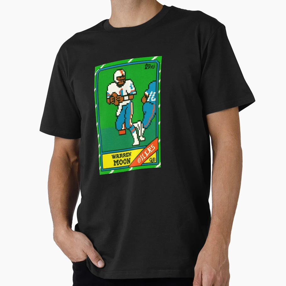 Warren Moon 8 Bit Football Rookie Card T-Shirt - Fun Novelty Design Unisex - T-Shirt, Sweatshirt, Hoodie