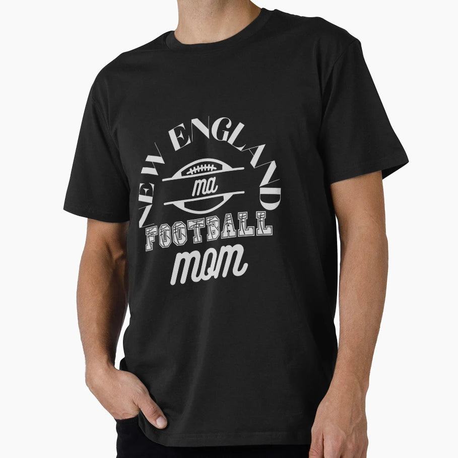 New England Ma Football Mom T-Shirt - Custom Art Print Unisex - T-Shirt, Sweatshirt, Hoodie