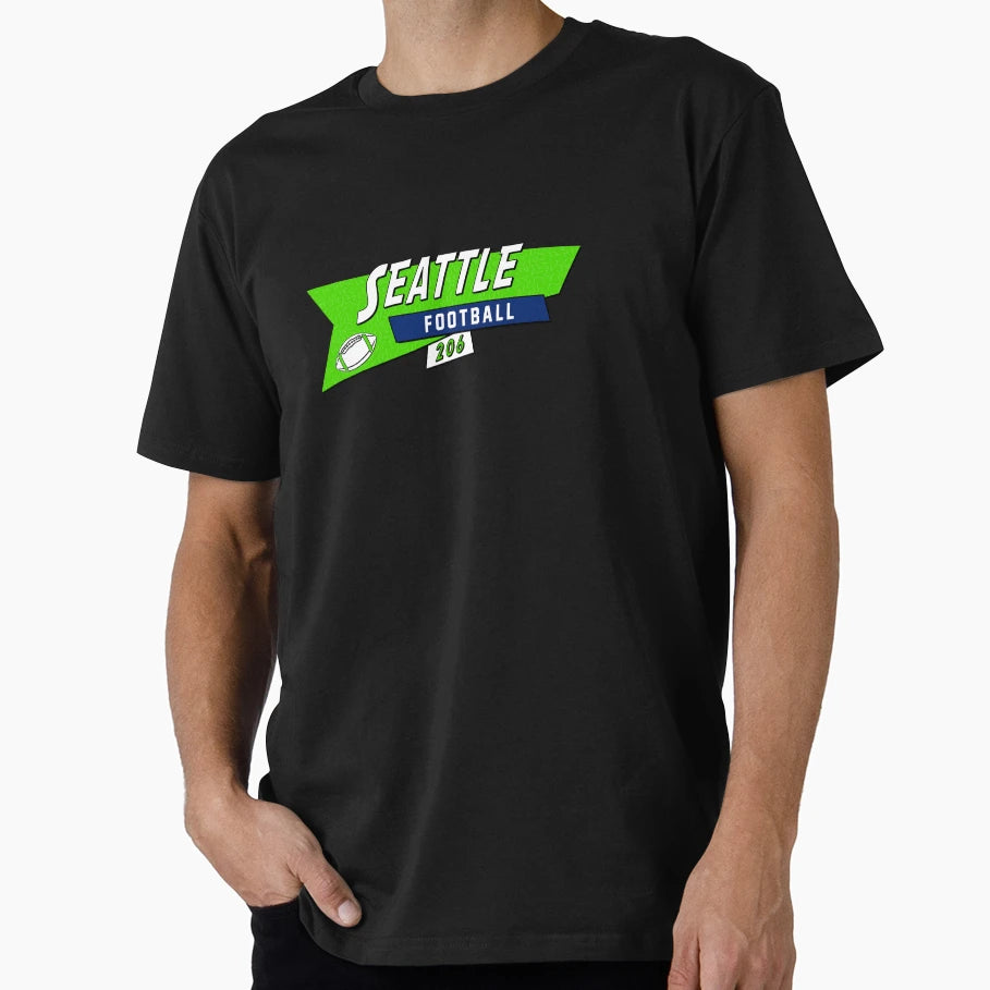 Seattle 90S Football T-Shirt - Casual Everyday Wear Unisex - T-Shirt, Sweatshirt, Hoodie