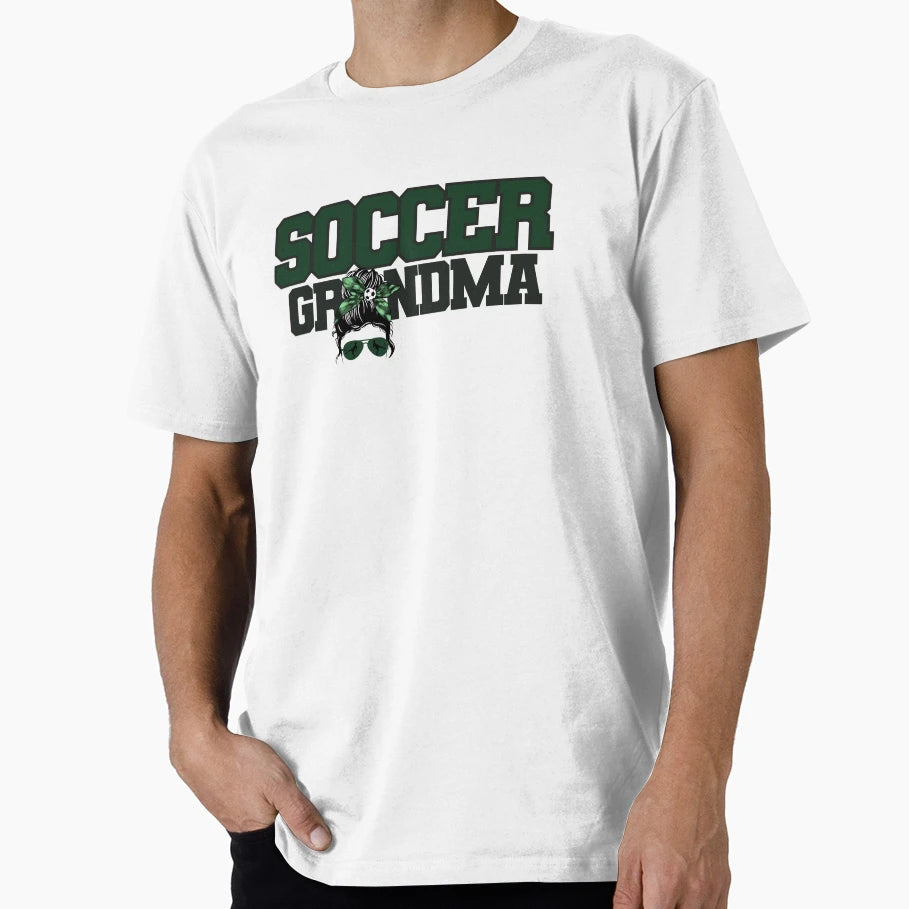 Soccer Grandma Green Black Messy Bun T-Shirt - Graphic Print Men Women - T-Shirt, Sweatshirt, Hoodie