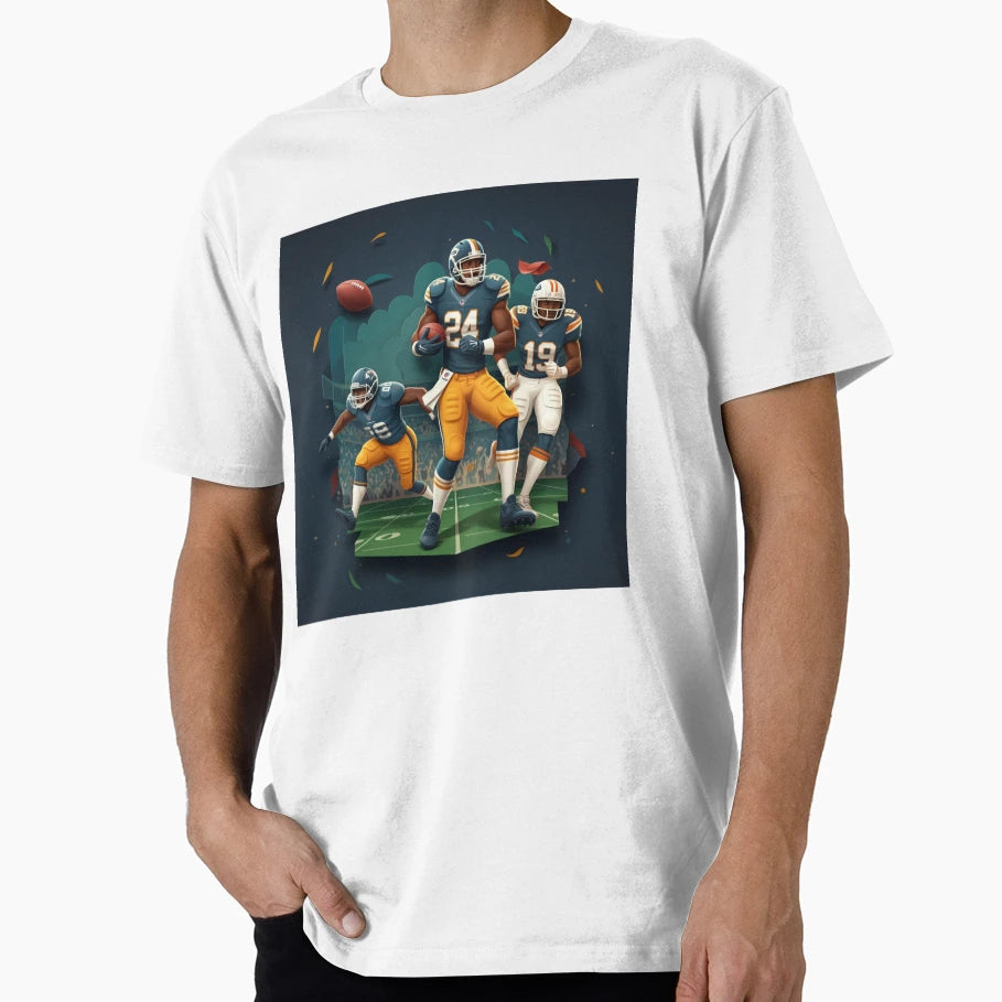 Dynamic American Football Artwork Game Day T-Shirt - Unique Graphic Unisex - T-Shirt, Sweatshirt, Hoodie