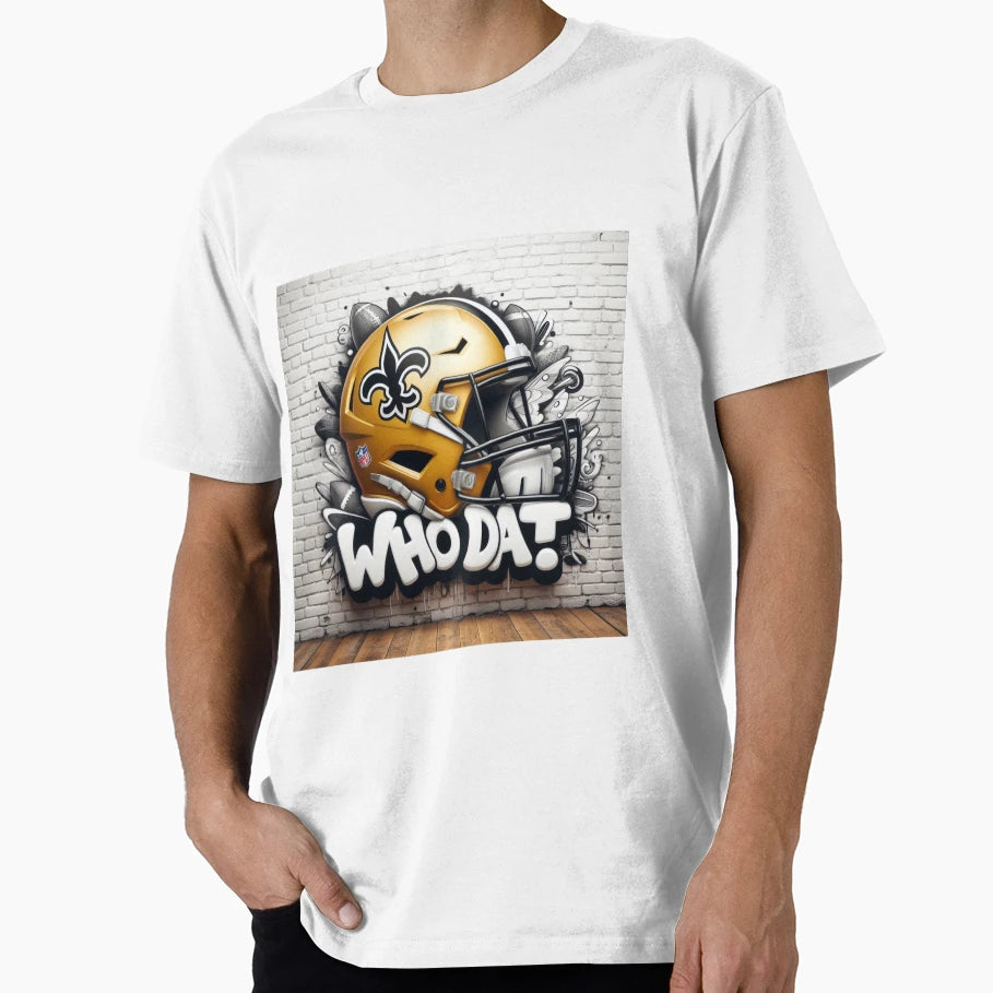 Who Dat Saints Helmet T-Shirt - Casual Everyday Wear for Adults - T-Shirt, Sweatshirt, Hoodie