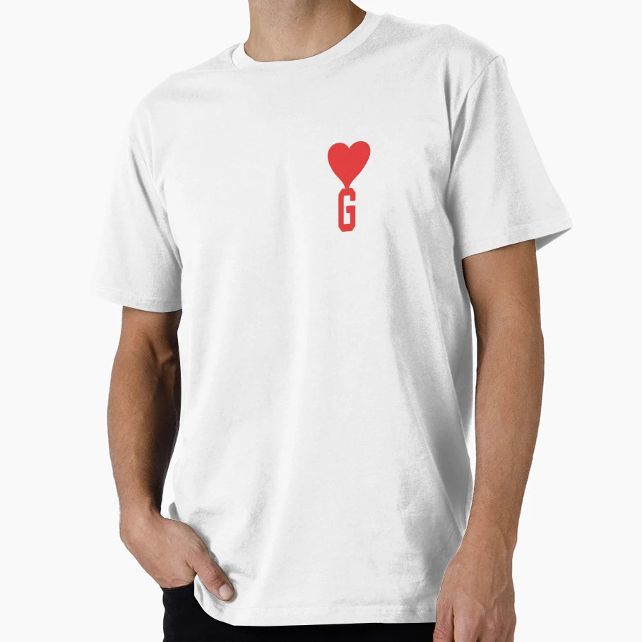Personalize G Name Love Heart Love Hoodie - Minimalist Print Men Women - T-Shirt, Sweatshirt, Hoodie