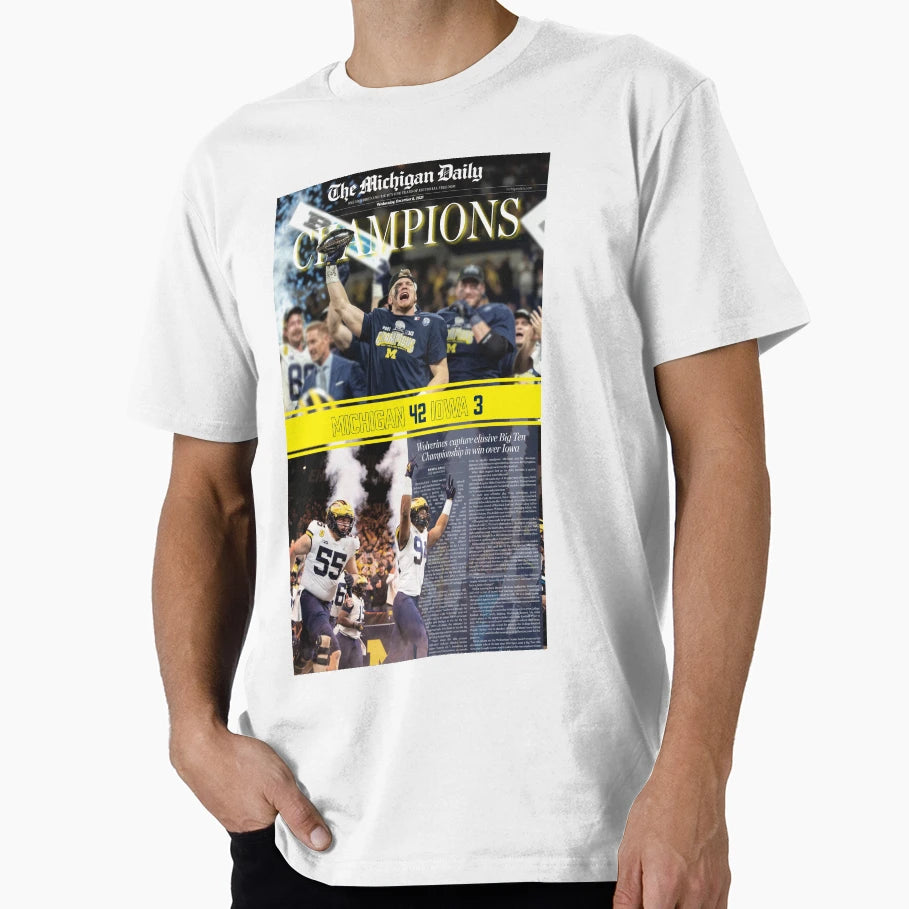 12 8 Michigan Daily Front Cover T-Shirt - Aesthetic Graphic Men Women - T-Shirt, Sweatshirt, Hoodie