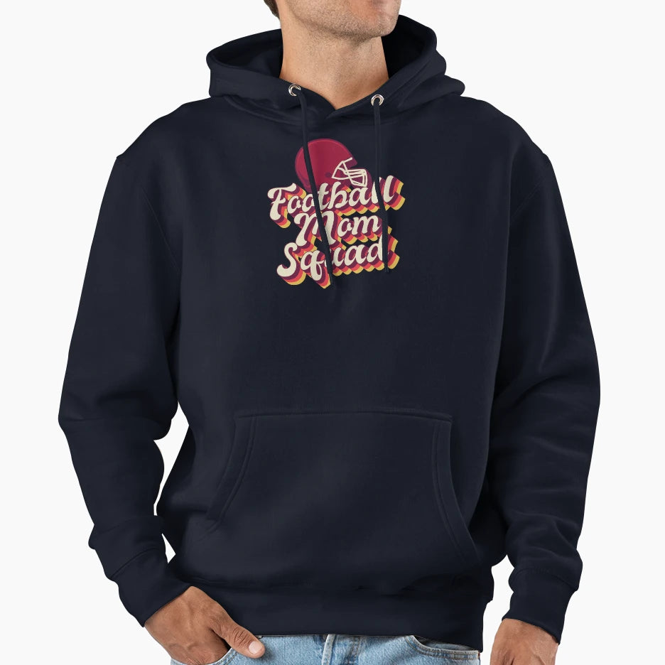 Football Mom Squad American Football Hoodie - Custom Art Print for Adults - T-Shirt, Sweatshirt, Hoodie