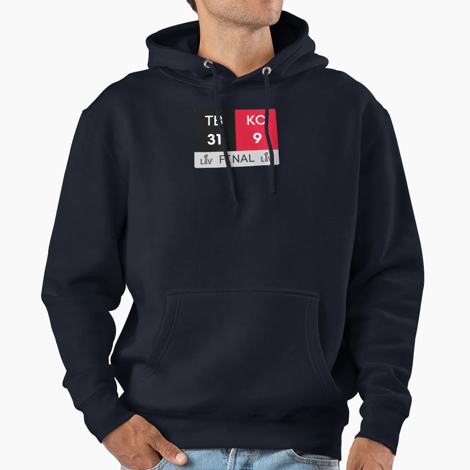 Super Bowl Lv 2021 Final Score Tampa Hoodie - Custom Art Print for Adults - T-Shirt, Sweatshirt, Hoodie