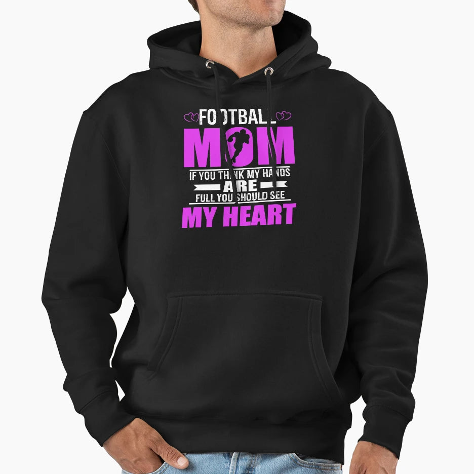 Football Moms Full Heart Mothers Day T-Shirt - Unique Graphic Men Women - T-Shirt, Sweatshirt, Hoodie
