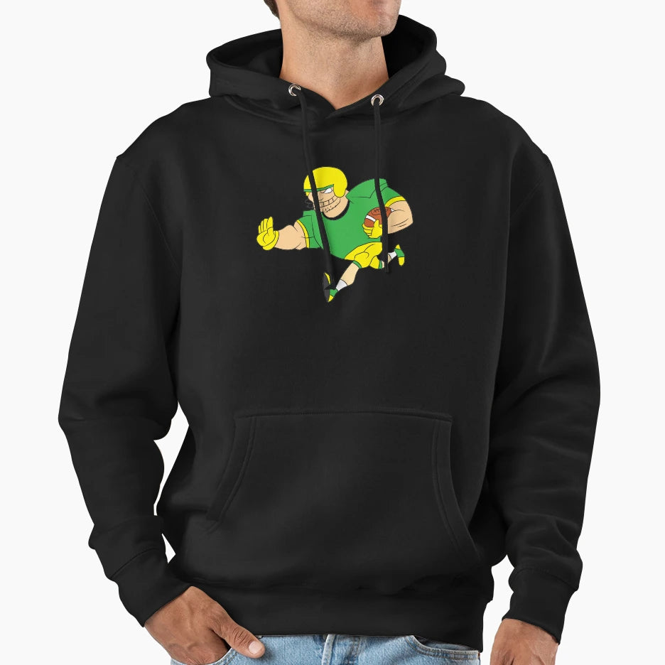 American Football Player Runs Football Hoodie - Novelty Apparel Unisex - T-Shirt, Sweatshirt, Hoodie