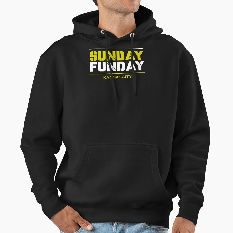 Sunday Funday Kansas City Chiefs Hoodie - Trendy Graphic for Adults - T-Shirt, Sweatshirt, Hoodie