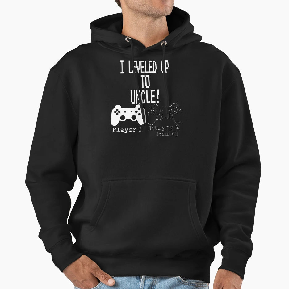 I Leveled Up To Uncle Hoodie - Aesthetic Graphic for Adults - T-Shirt, Sweatshirt, Hoodie