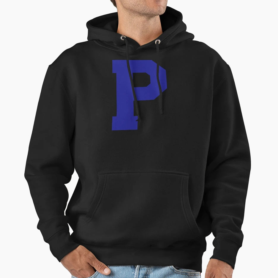 Alphabet Blue P Sports Letter P Hoodie - Minimalist Print Men Women - T-Shirt, Sweatshirt, Hoodie