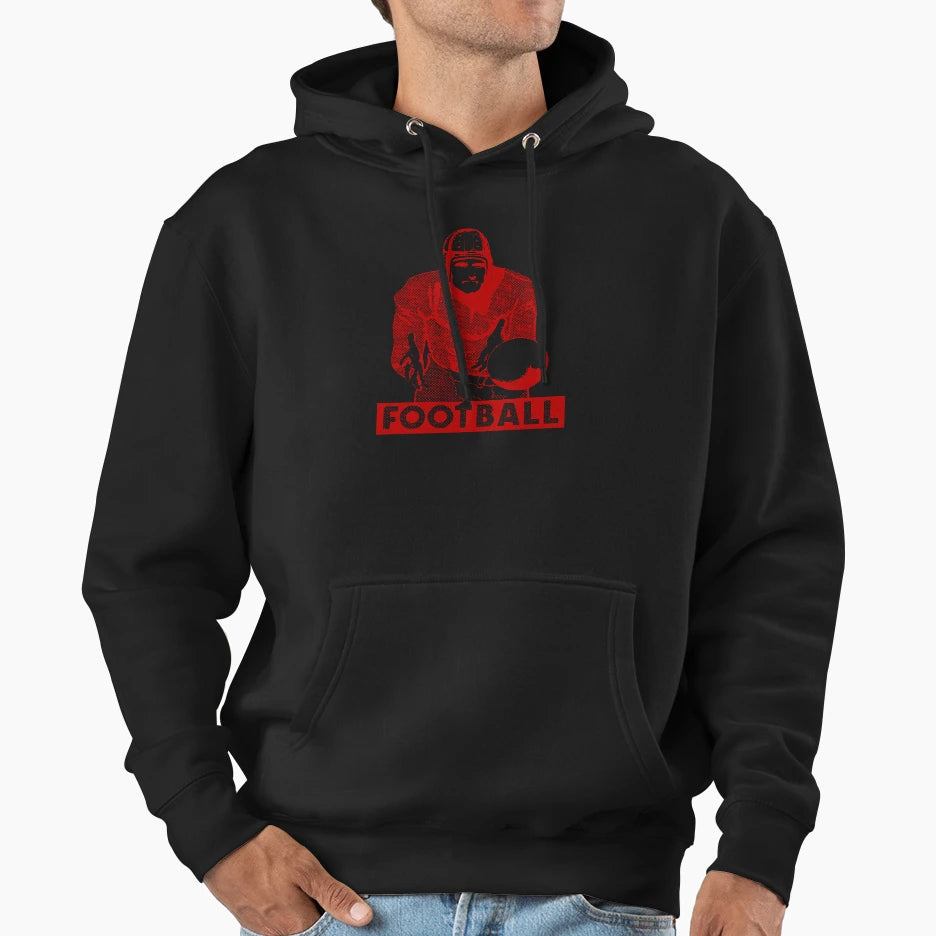 1930 Football Player Hoodie - Custom Art Print for Adults - T-Shirt, Sweatshirt, Hoodie