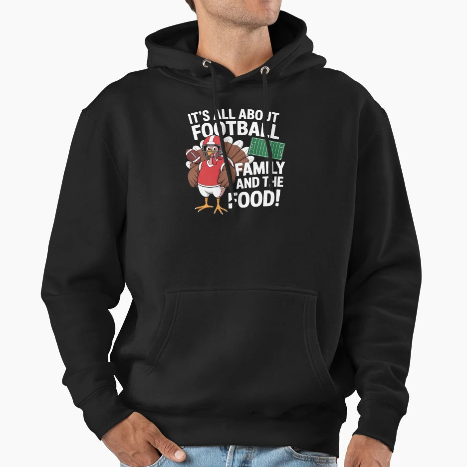Thanksgiving Football Fall Football Hoodie - Streetwear Style Unisex - T-Shirt, Sweatshirt, Hoodie