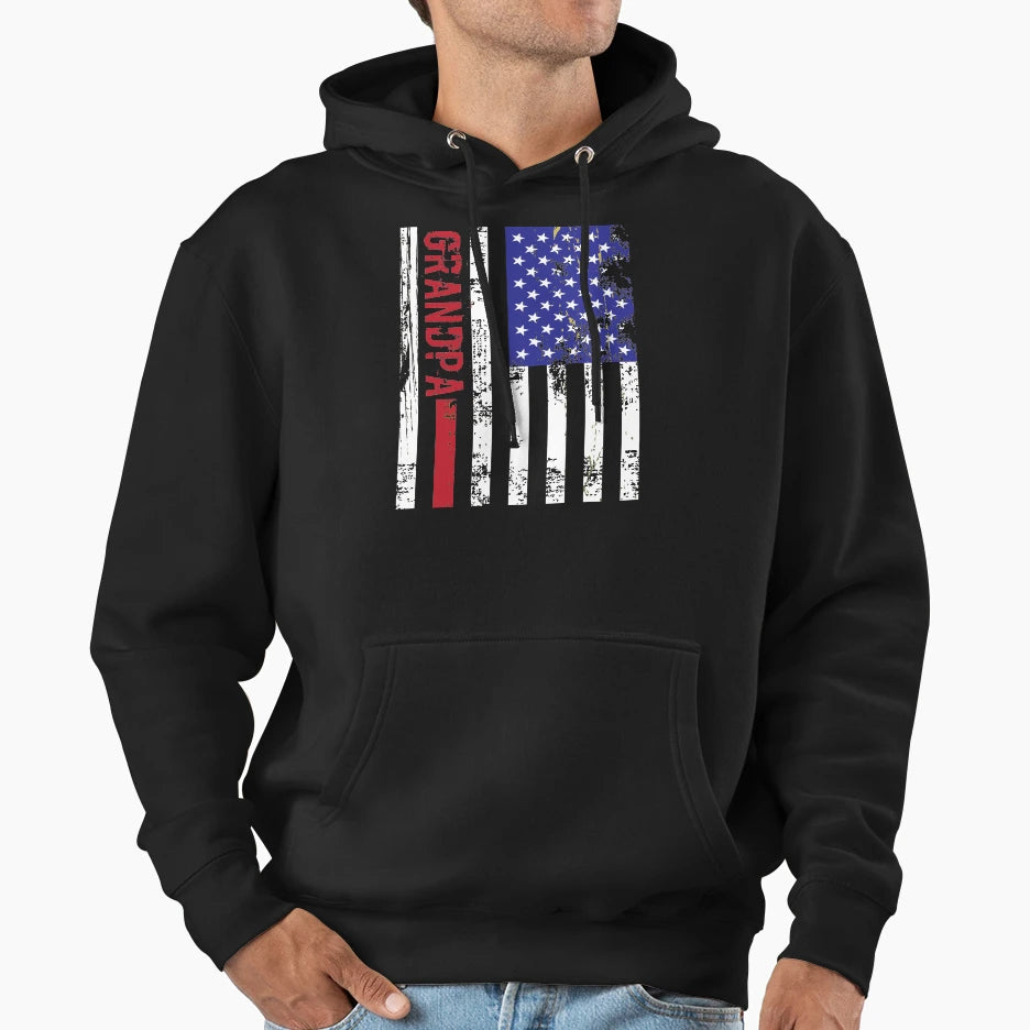 Us Flag Best Grandpa Ever Hoodie - Aesthetic Graphic Men Women - T-Shirt, Sweatshirt, Hoodie