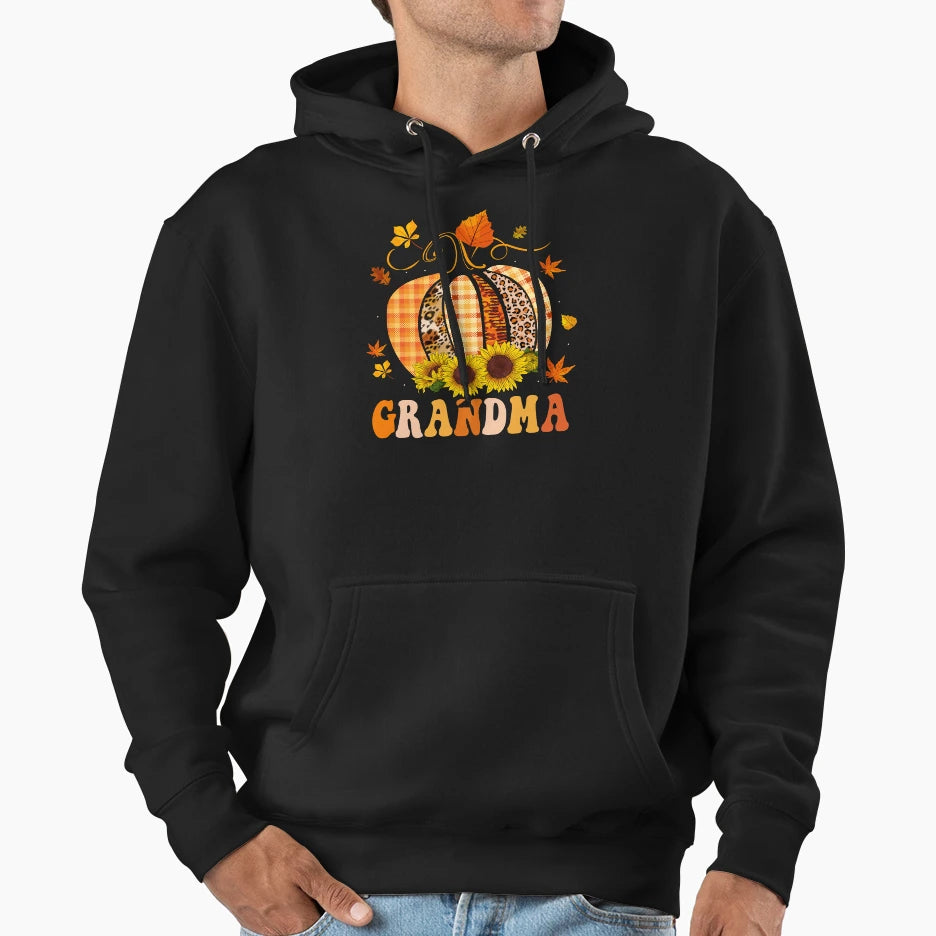 Grandma Pumpkin Hoodie - Fun Novelty Design Unisex - T-Shirt, Sweatshirt, Hoodie