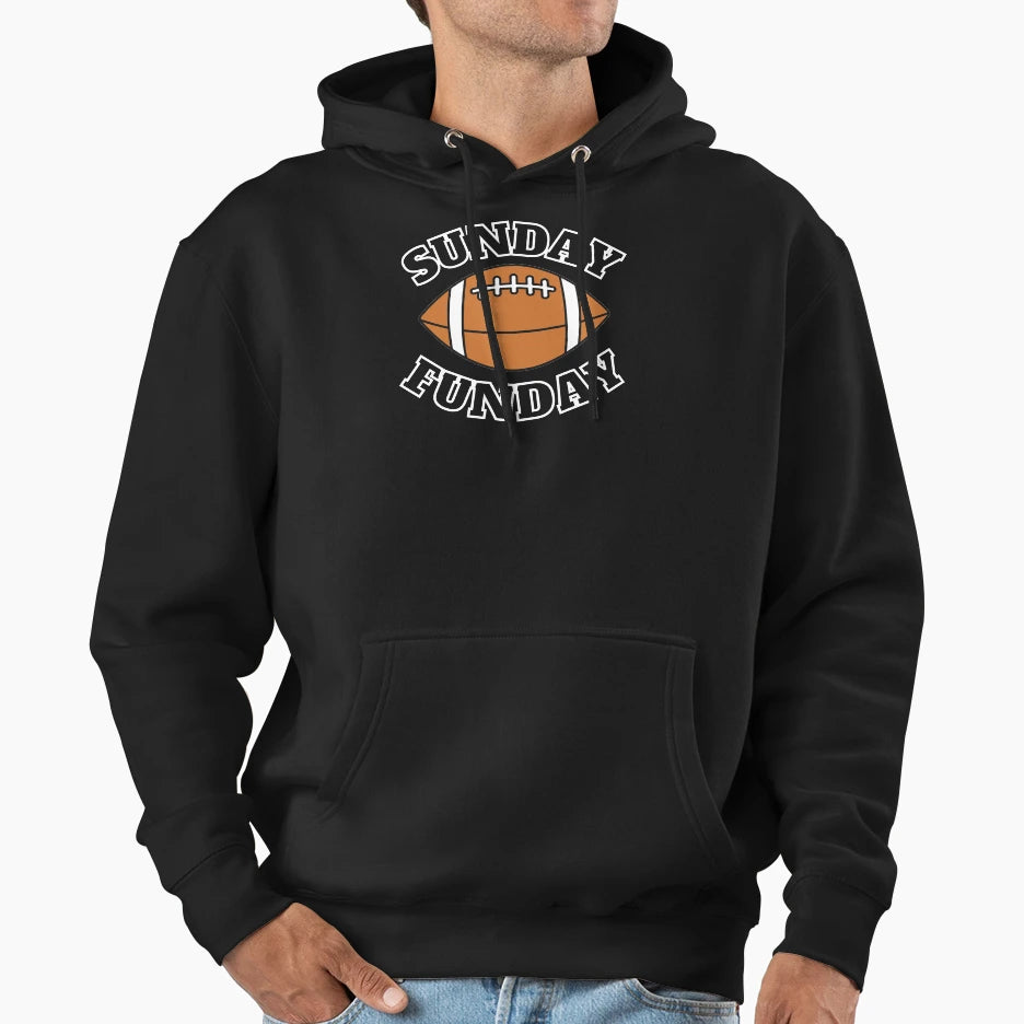 Sunday Funday Football Day Hoodie - Minimalist Print Men Women - T-Shirt, Sweatshirt, Hoodie