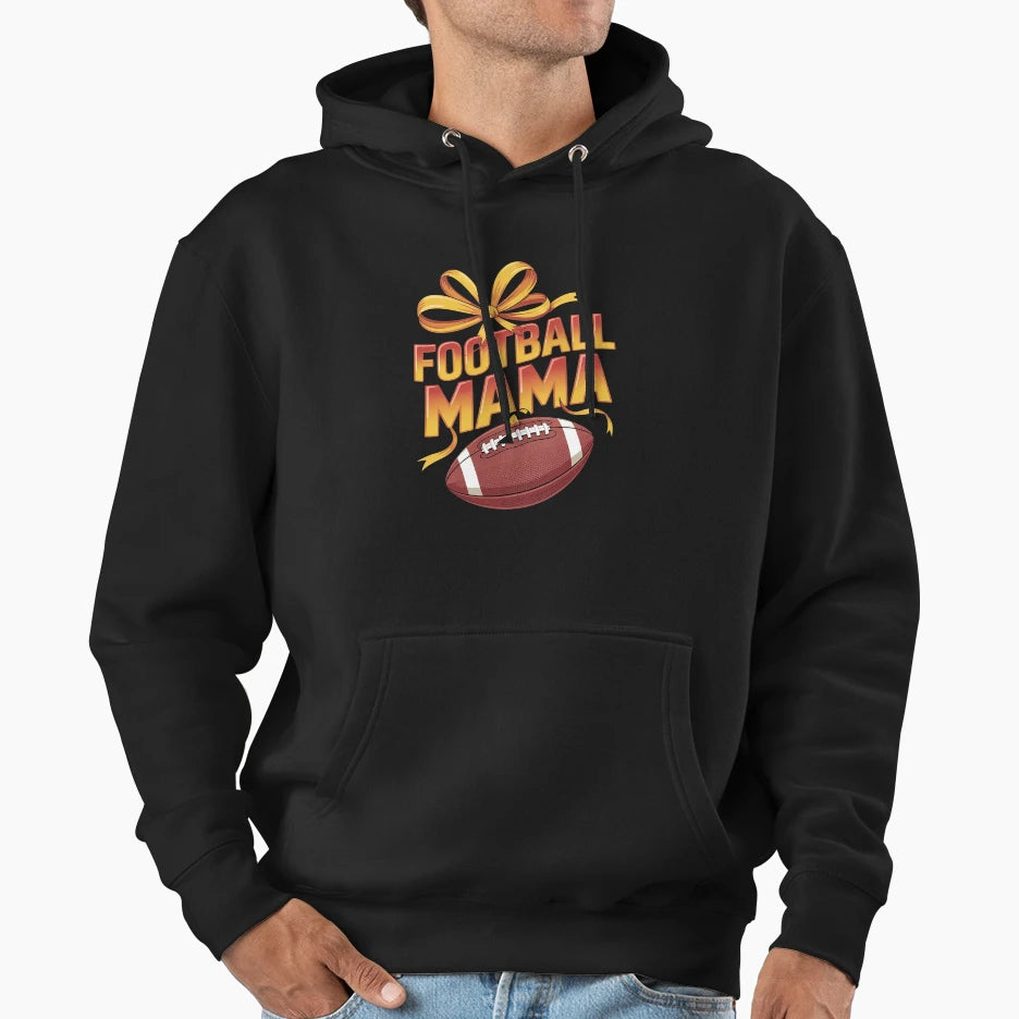 Coquette Bow Game Day Football Mama Hoodie - Unique Graphic for Adults - T-Shirt, Sweatshirt, Hoodie