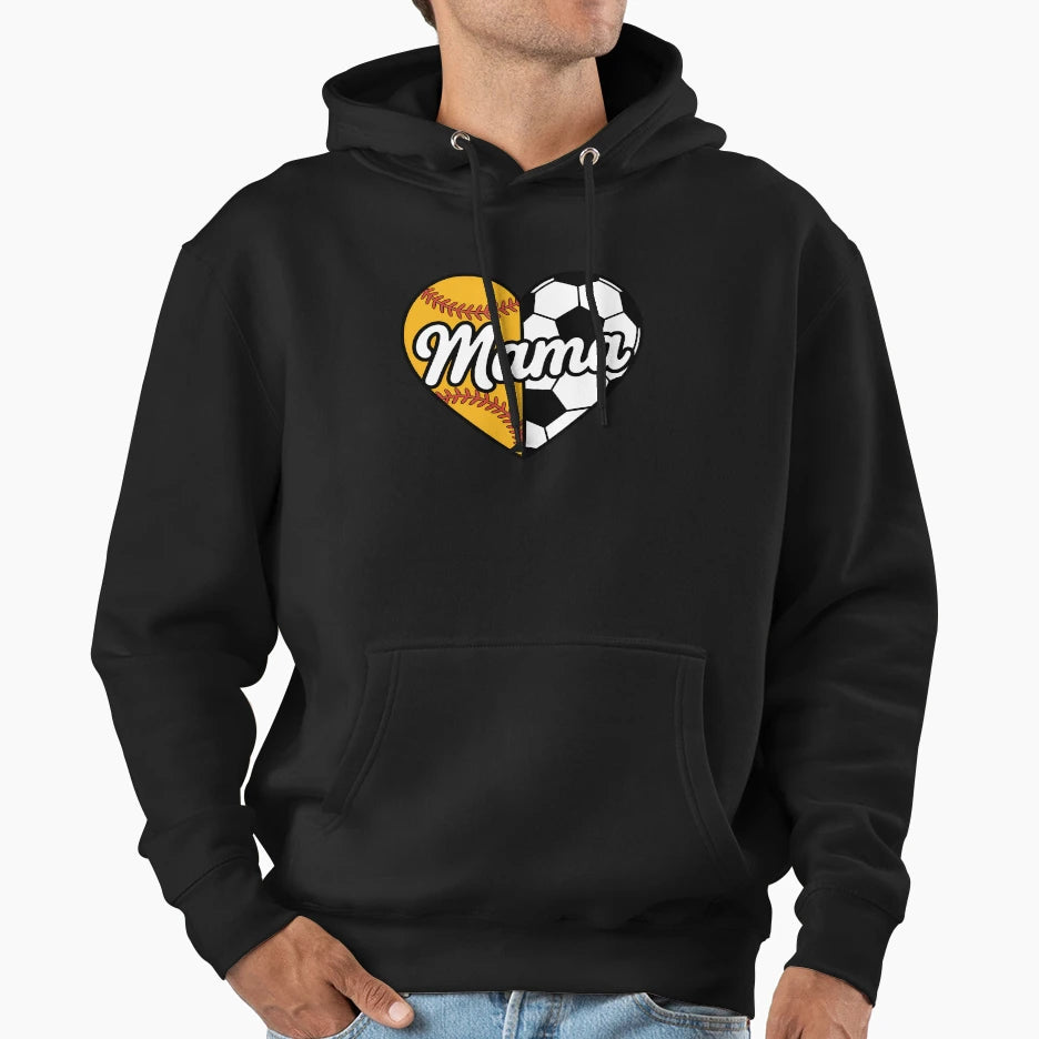 Baller Mama Proud Soccer Softball Player Hoodie - Minimalist Print Unisex - T-Shirt, Sweatshirt, Hoodie