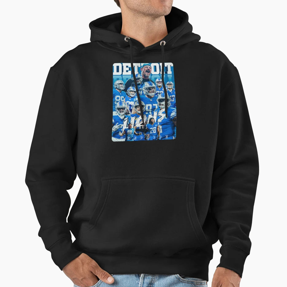 Art Detroit Lions Hoodie - Fun Novelty Design for Adults - T-Shirt, Sweatshirt, Hoodie