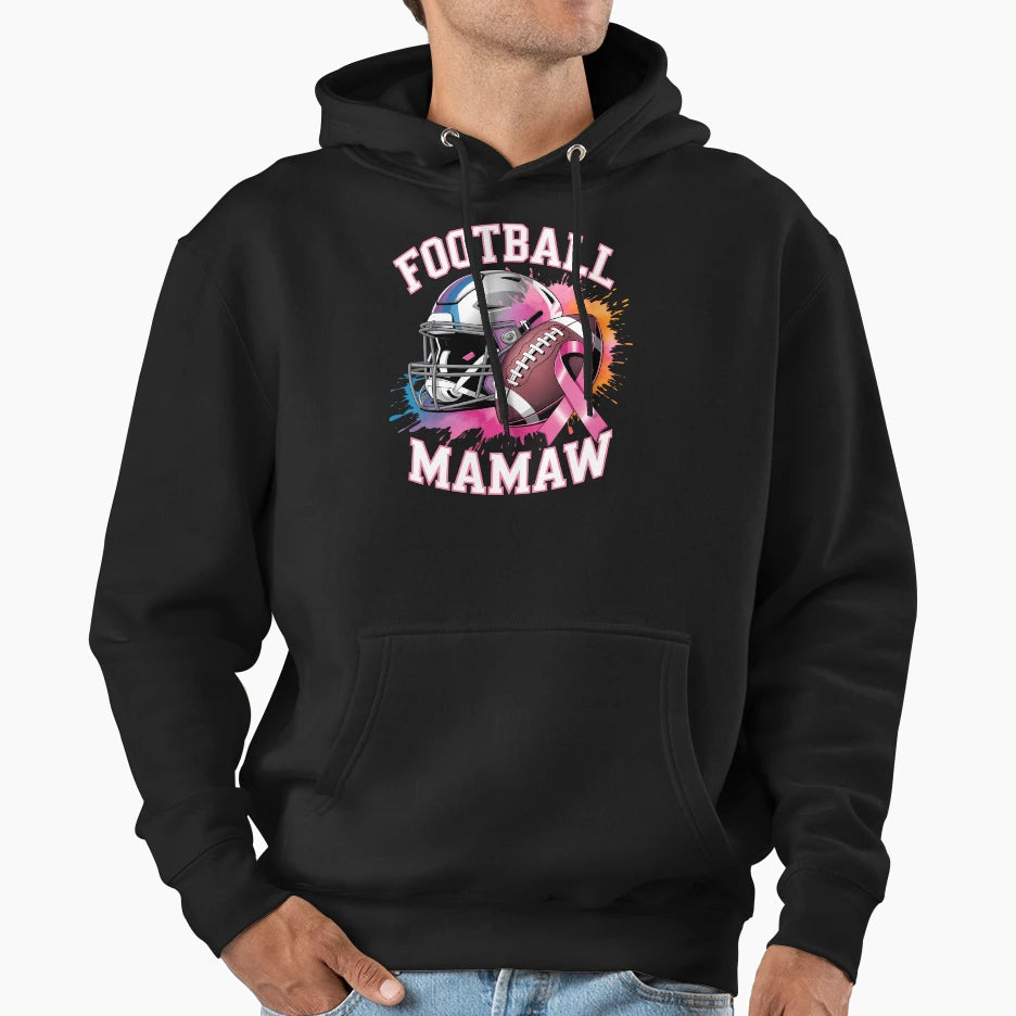 Football Support Breast Cancer Hoodie - Aesthetic Graphic Unisex - T-Shirt, Sweatshirt, Hoodie