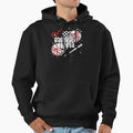 Baseball Nana Bow Checkerboard Heart Hoodie - Minimalist Print for Adults - T-Shirt, Sweatshirt, Hoodie