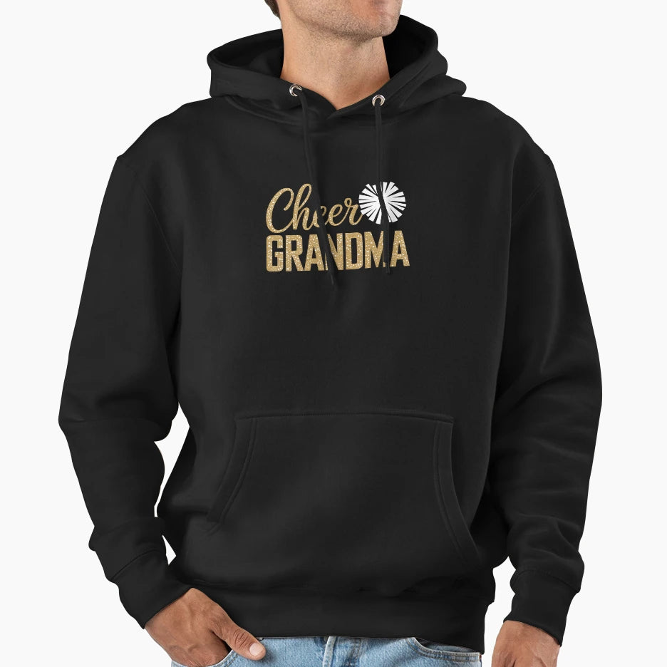 Cheer Grandma Cheerleader Grandmother Hoodie - Minimalist Print Men Women - T-Shirt, Sweatshirt, Hoodie