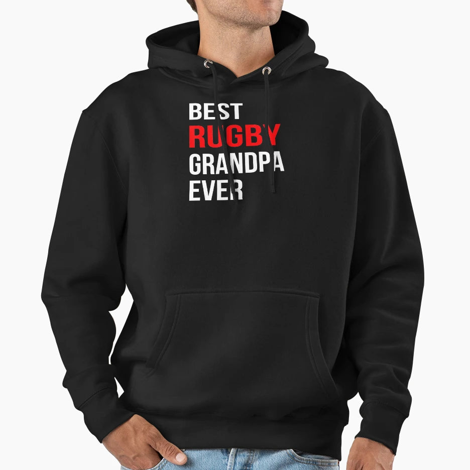 Best Rugby Grandpa Ever Rugby Family Hoodie - Trendy Graphic Men Women - T-Shirt, Sweatshirt, Hoodie