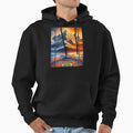 Orange And Blue Horizon Hoodie - Trendy Graphic Men Women - T-Shirt, Sweatshirt, Hoodie