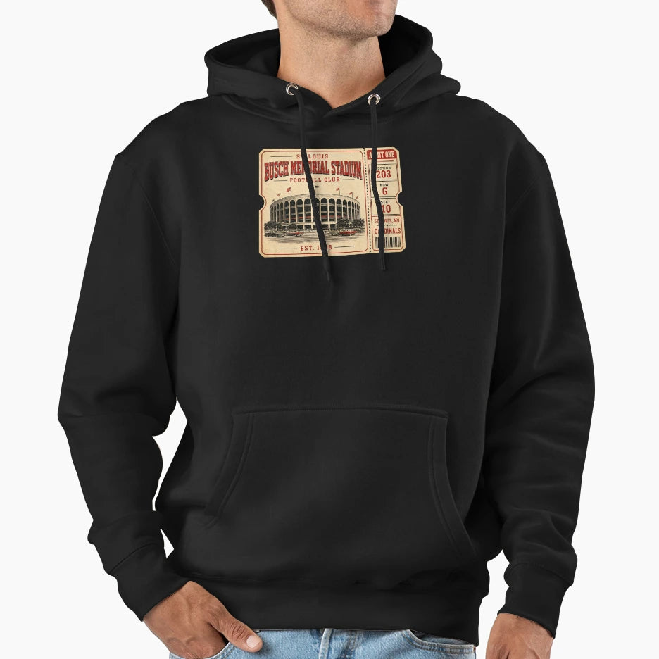 Busch Memorial Stadium Ticket St T-Shirt - Aesthetic Graphic for Adults - T-Shirt, Sweatshirt, Hoodie