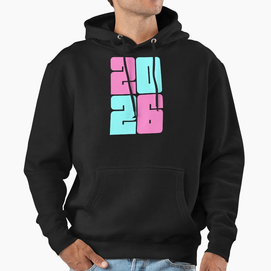 Happy New Year 2026 Celebration Hoodie - Fun Novelty Design Men Women - T-Shirt, Sweatshirt, Hoodie