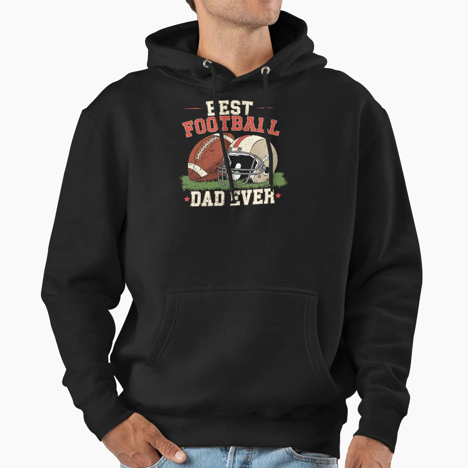 Best Football Dad Ever Football T-Shirt - Minimalist Print for Adults - T-Shirt, Sweatshirt, Hoodie