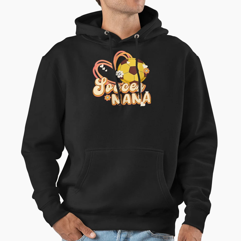 Floral Soccer Nana Hoodie - Custom Art Print for Adults - T-Shirt, Sweatshirt, Hoodie