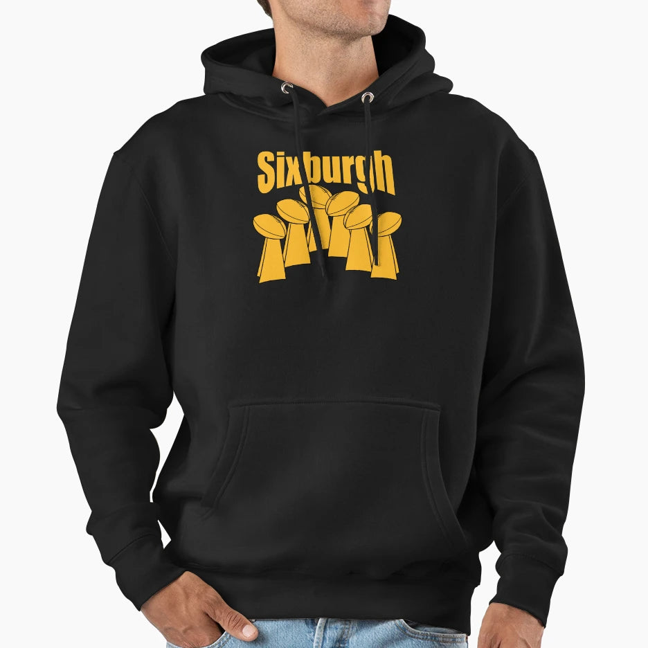 Sixburgh Pittsburgh Football 412 Steel Hoodie - Minimalist Print Unisex - T-Shirt, Sweatshirt, Hoodie
