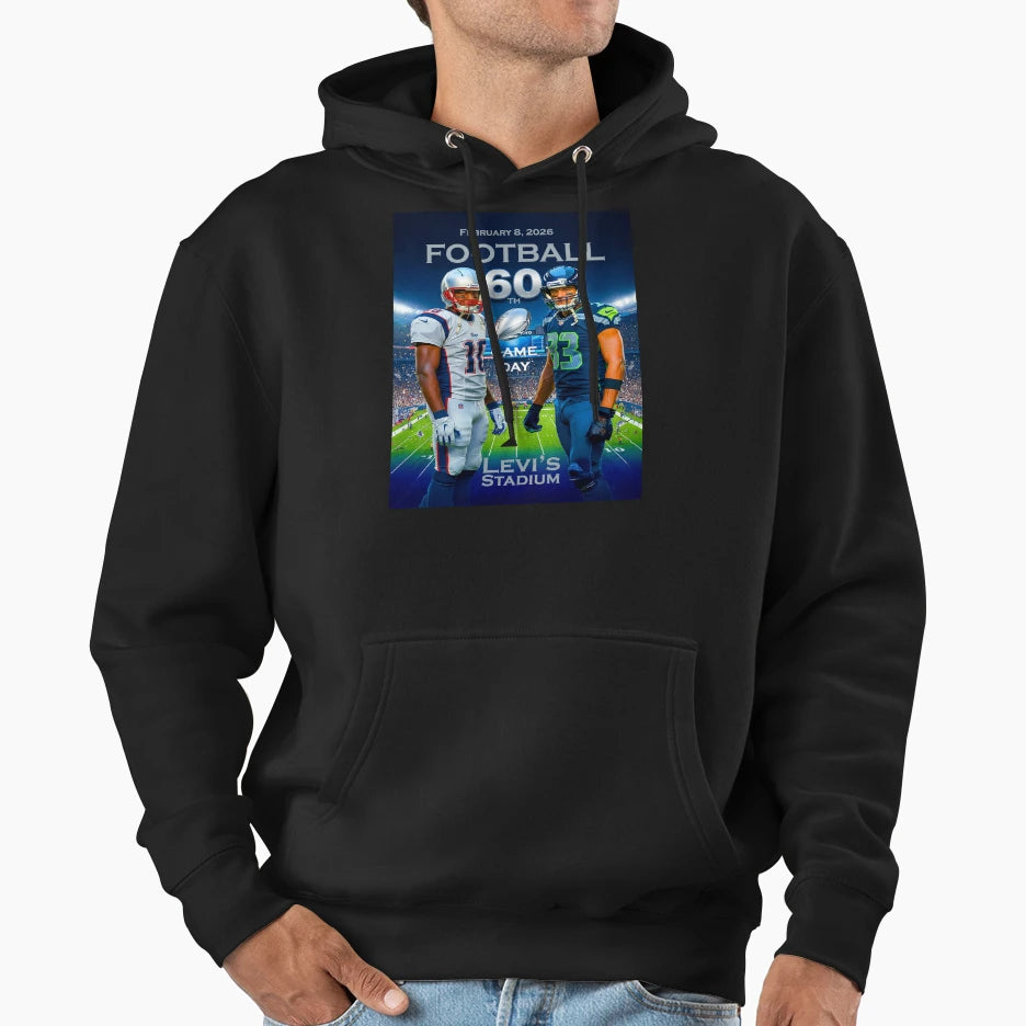 Super Bowl Lx Football Championship Game Hoodie - Trendy Graphic Unisex - T-Shirt, Sweatshirt, Hoodie