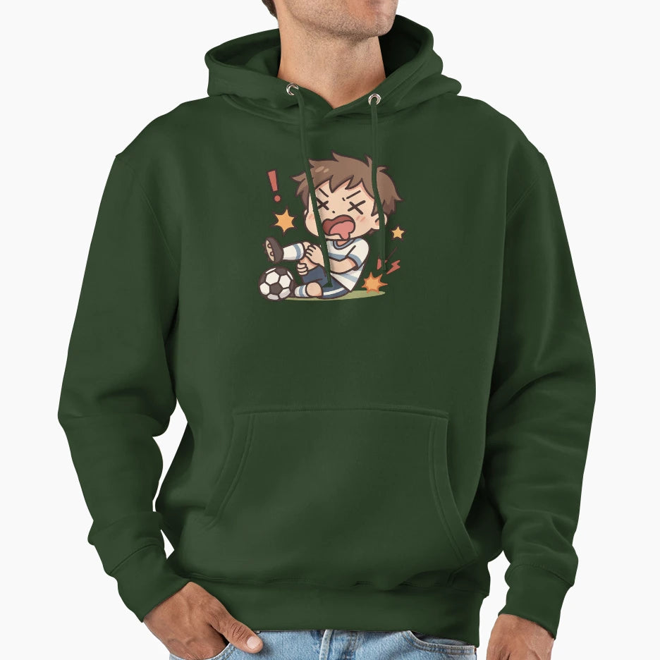 Chibi Soccer Player Faking Foul Kawaii Hoodie - Unique Graphic Men Women - T-Shirt, Sweatshirt, Hoodie