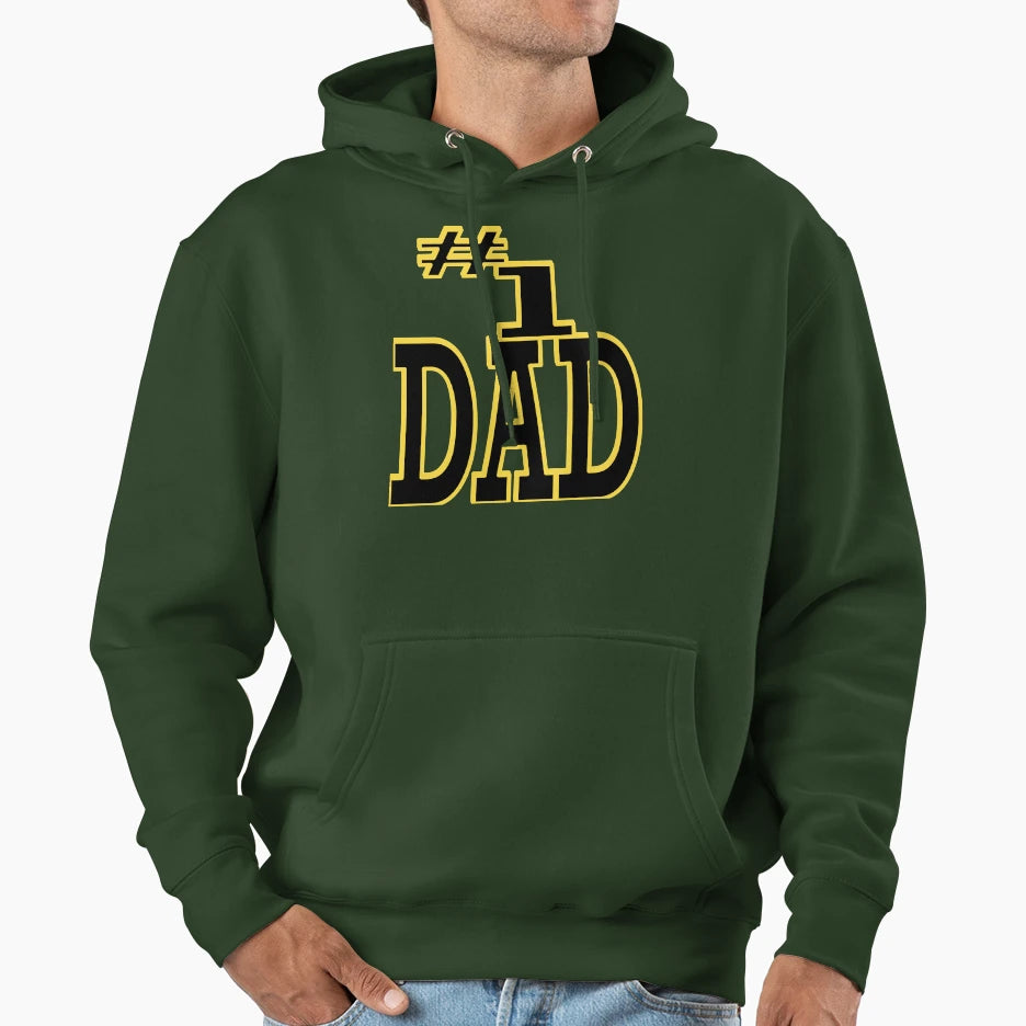 Number One Dad Best Daddy Day Fathers Hoodie - Custom Art Print Men Women - T-Shirt, Sweatshirt, Hoodie