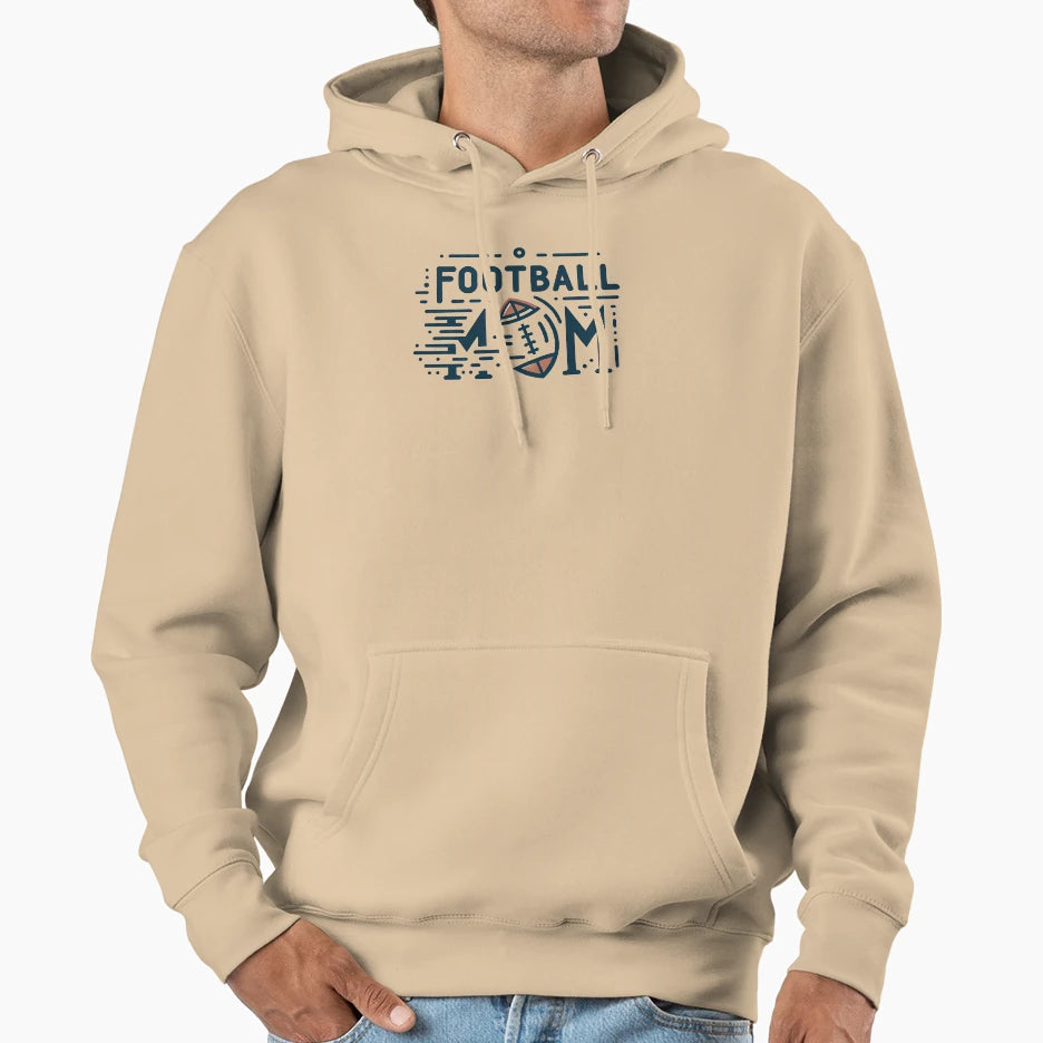 Football Mom Minimalist Hoodie - Fun Novelty Design Unisex - T-Shirt, Sweatshirt, Hoodie