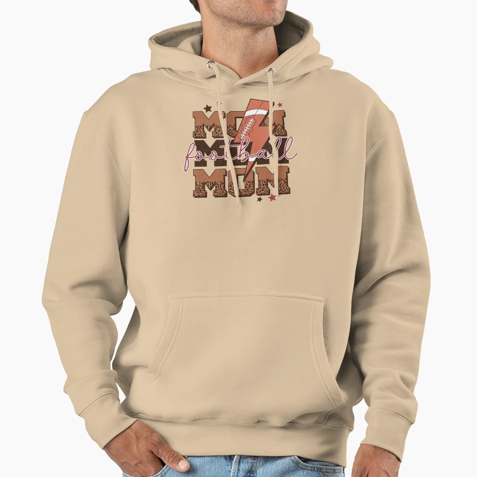 Mom Mom Mom Football Mothers Day Hoodie - Custom Art Print Men Women - T-Shirt, Sweatshirt, Hoodie