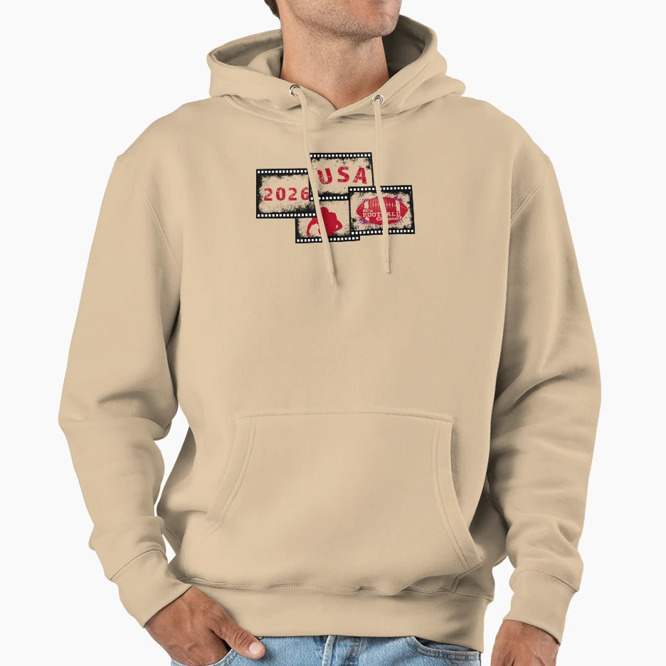 Usa Football 2026 Film Strip Sports Hoodie - Graphic Print Men Women - T-Shirt, Sweatshirt, Hoodie