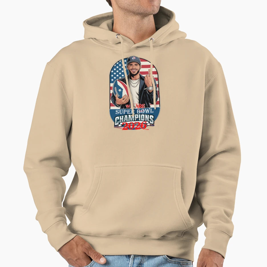 Super Bowl Champions 2026 American Hoodie - Fun Novelty Design Unisex - T-Shirt, Sweatshirt, Hoodie