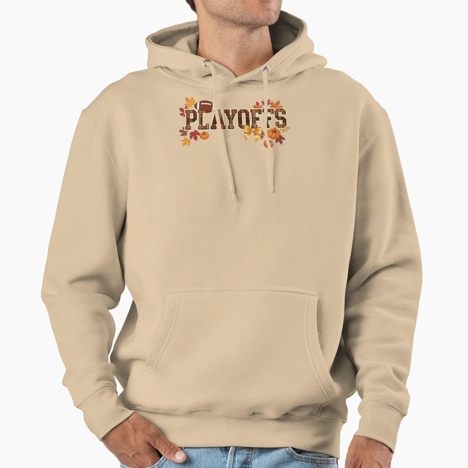 Football Fall Leaf Plaid Pumpkin Autumn Hoodie - Trendy Graphic Unisex - T-Shirt, Sweatshirt, Hoodie