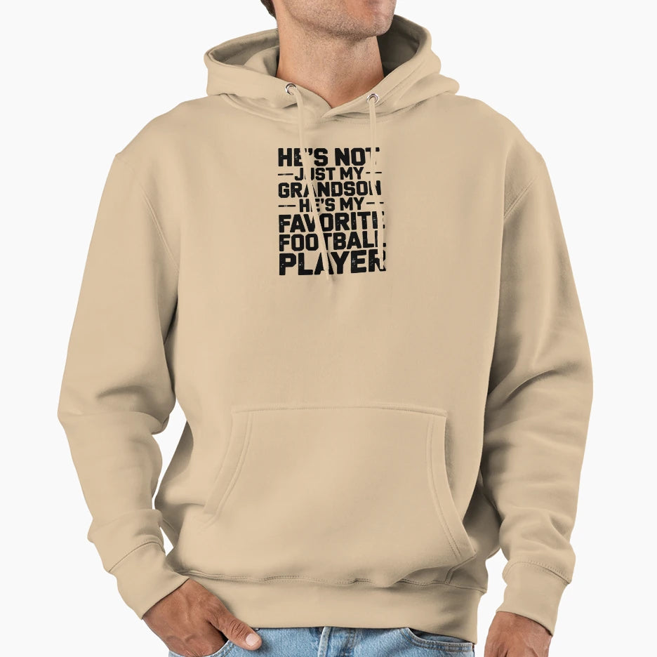 Hes My Favorite Football Grandson Gift Hoodie - Minimalist Print Unisex - T-Shirt, Sweatshirt, Hoodie